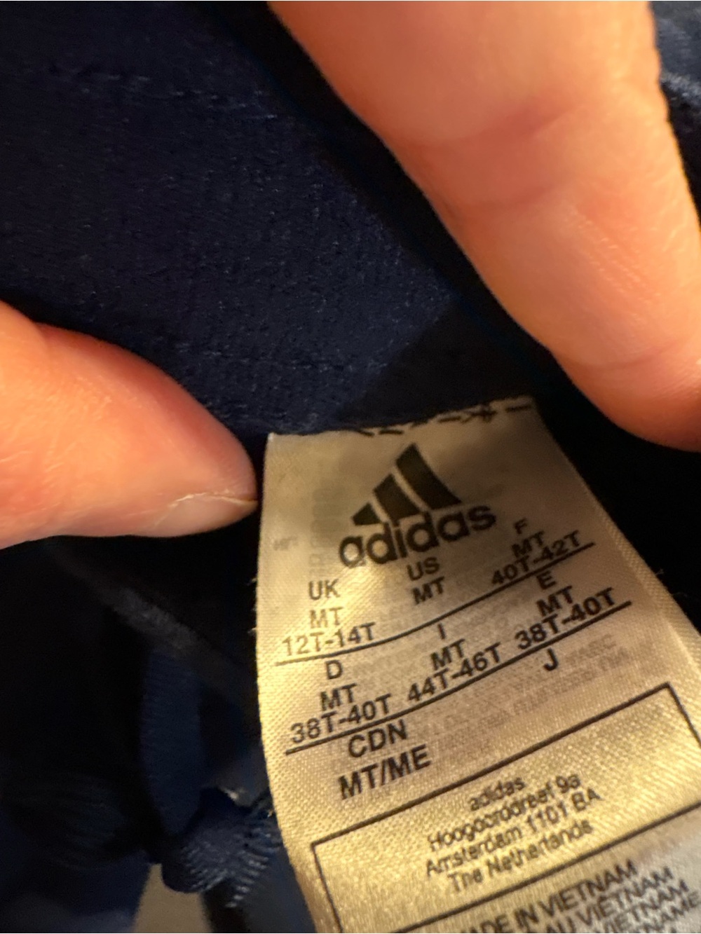 Adidas Navy Blue Fleece Sweatpants - Picture 4 of 4